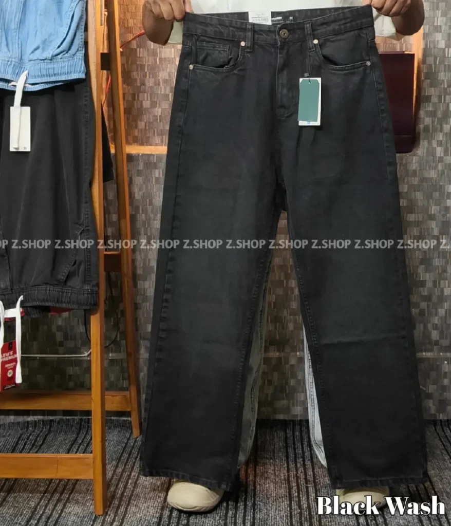 Black wash 4 Pocket Denim Baggy Jeans