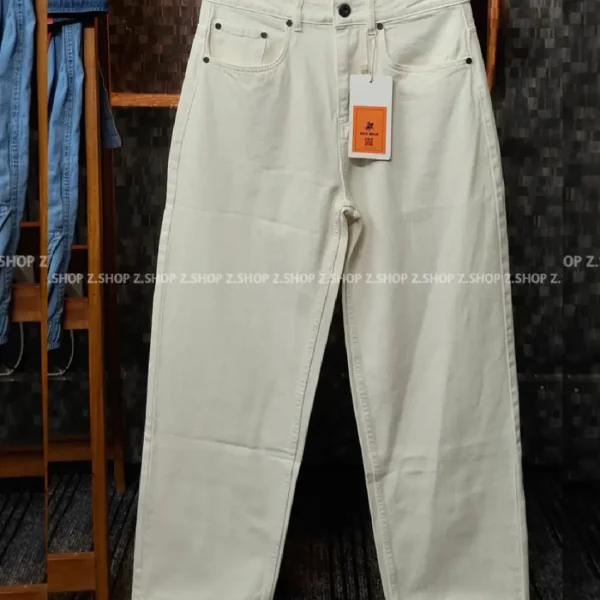 white 4 Pocket Denim Baggy Jeans