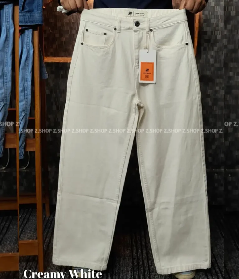 white 4 Pocket Denim Baggy Jeans
