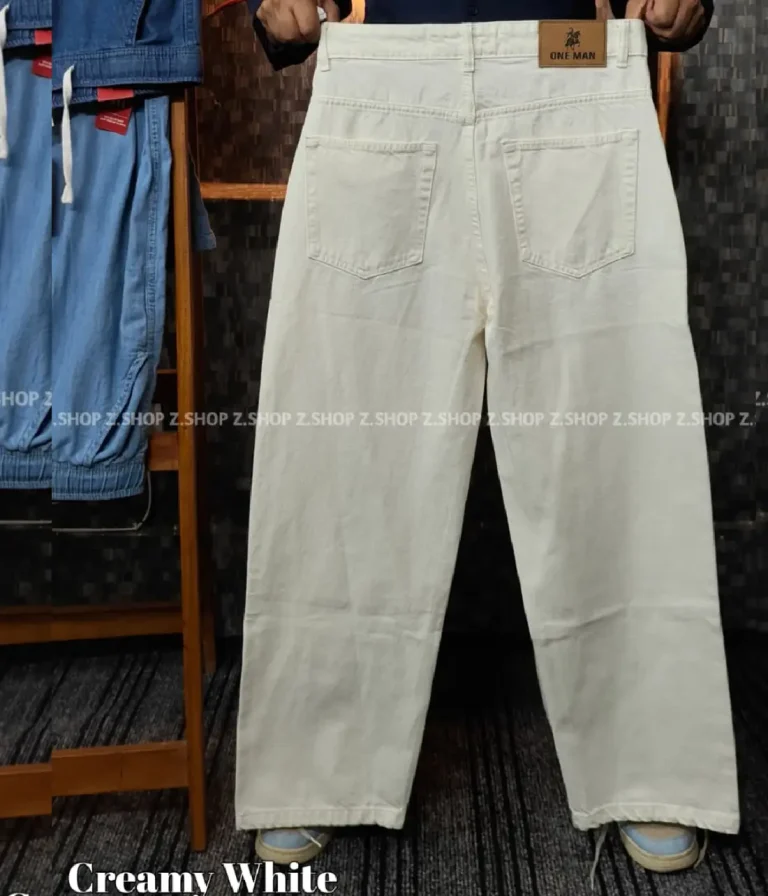 white 4 Pocket Denim Baggy Jeans