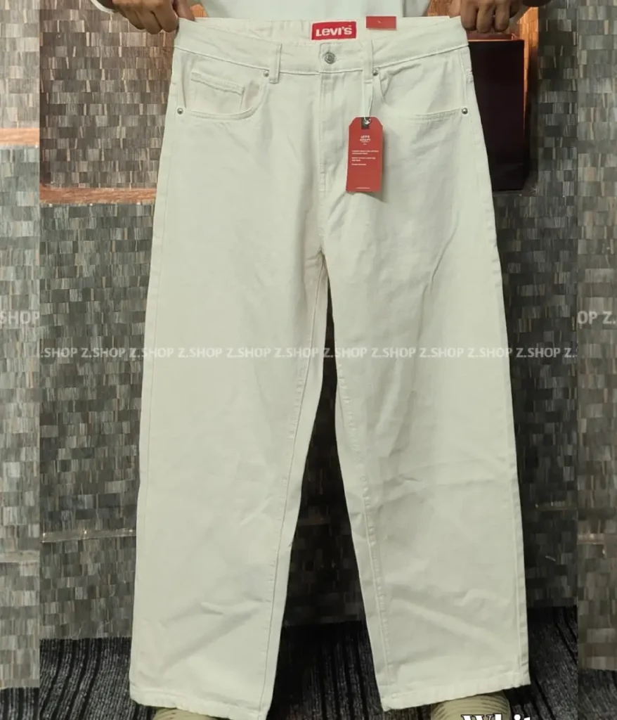 white 4 Pocket Denim Baggy Jeans