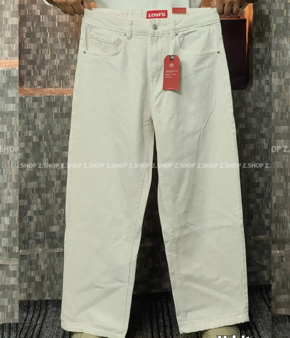 white 4 Pocket Denim Baggy Jeans