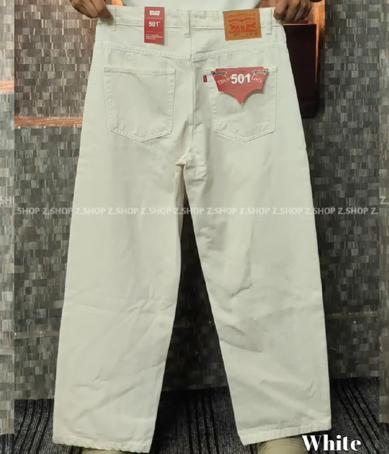 white 4 Pocket Denim Baggy Jeans