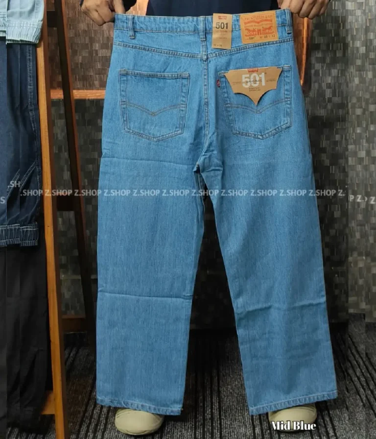 4 pocket new mid blue baggy