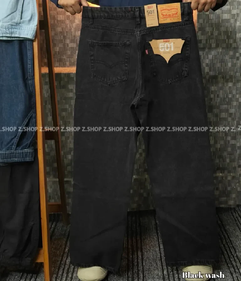 4 pocket black wash baggy