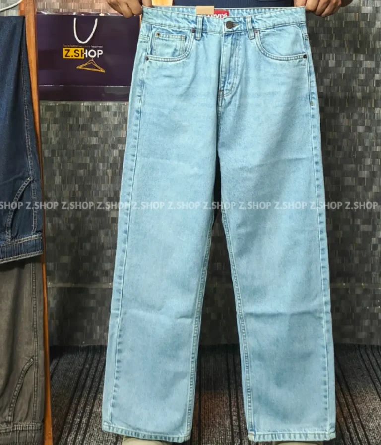 Sky blue 4 pocket straight fit jeans