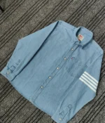Printed Denim Shirt indigo blue