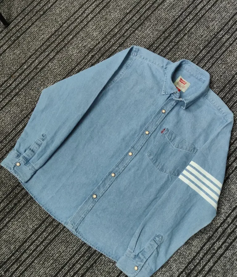 Printed Denim Shirt indigo blue
