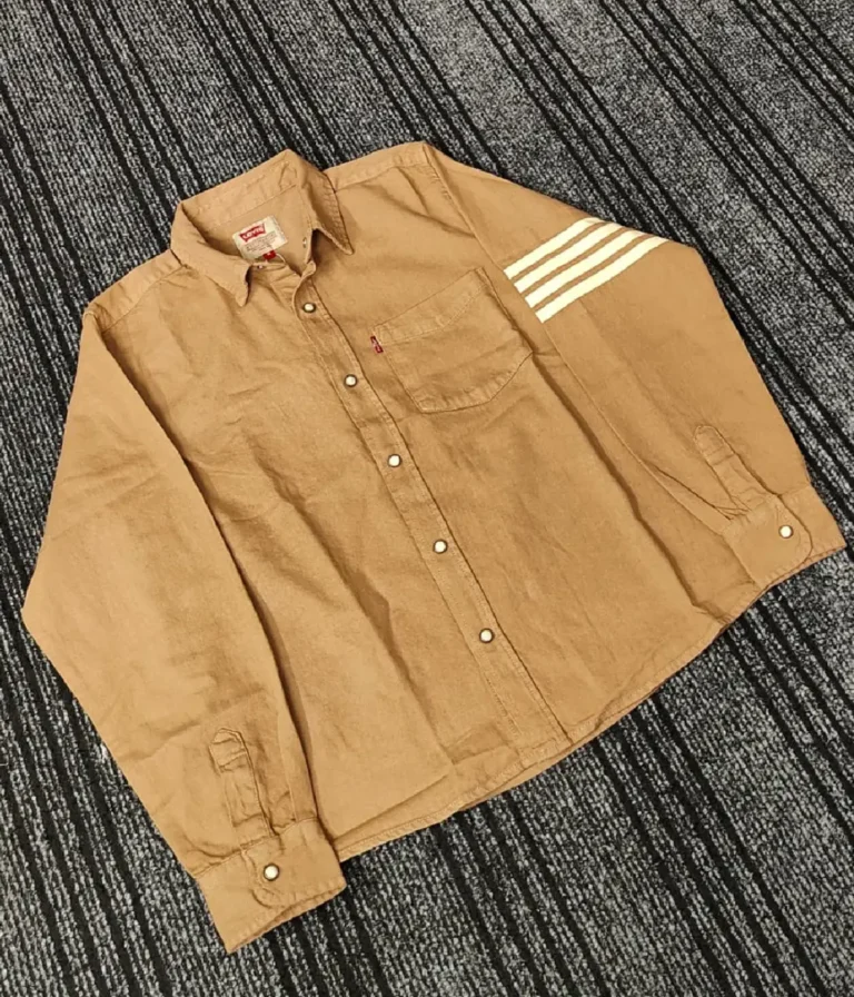 Printed Denim Shirt Brown