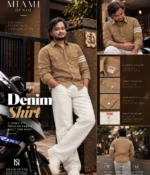 Printed Denim Shirt Brown