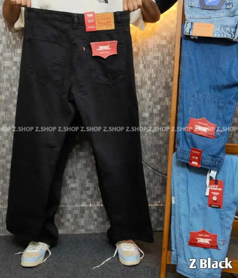 ZBlack 4 Pocket Denim Baggy Jeans