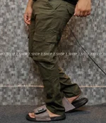 Olive 6 Pocket Gabardine Pant