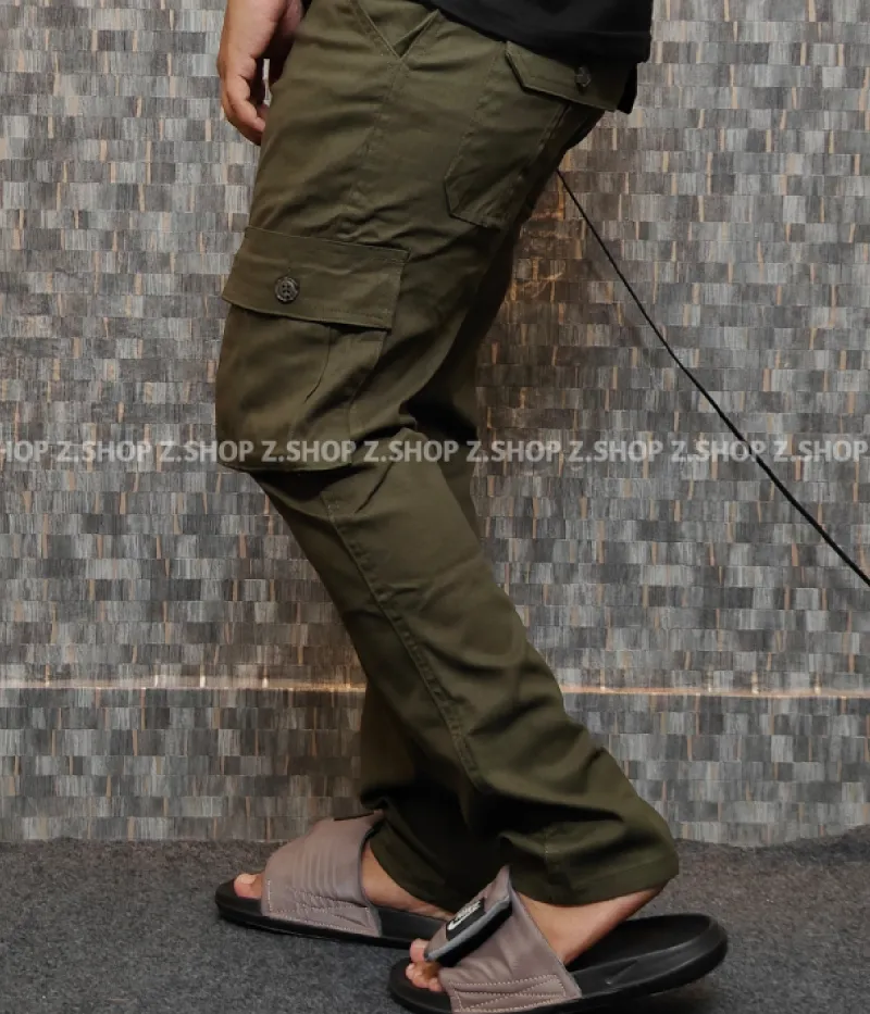 Olive 6 Pocket Gabardine Pant