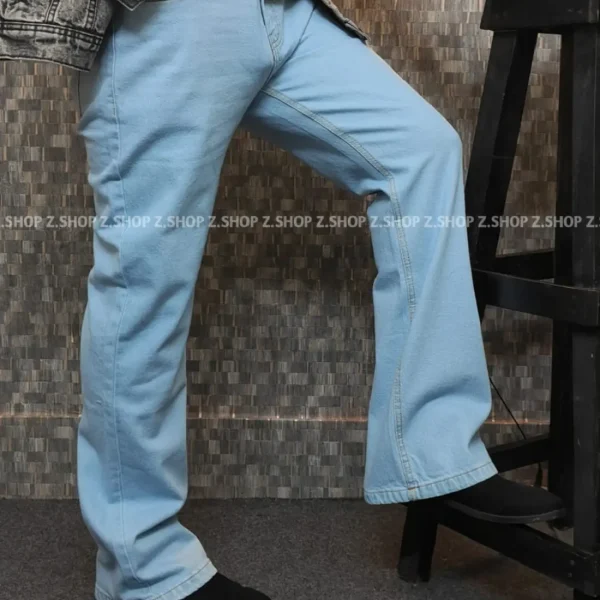 Men’s 4 pocket bootcut jeans pant light blue