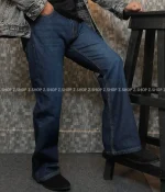 Men’s 4 pocket bootcut jeans pant deep blue