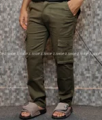 Olive 6 Pocket Gabardine Pant