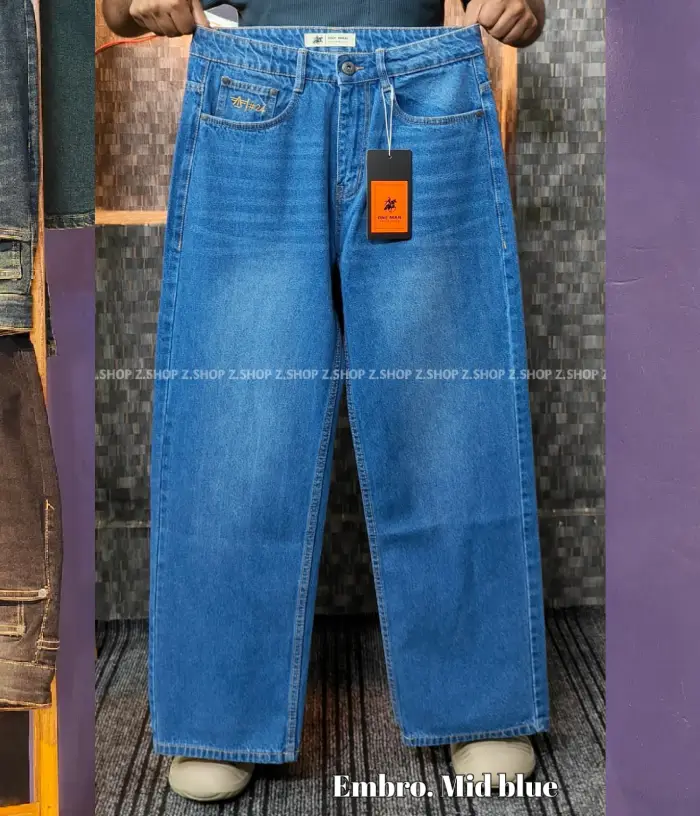 Embro mid blue 4 pocket baggy jeans