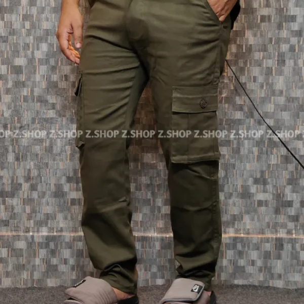 Olive 6 Pocket Gabardine Pant