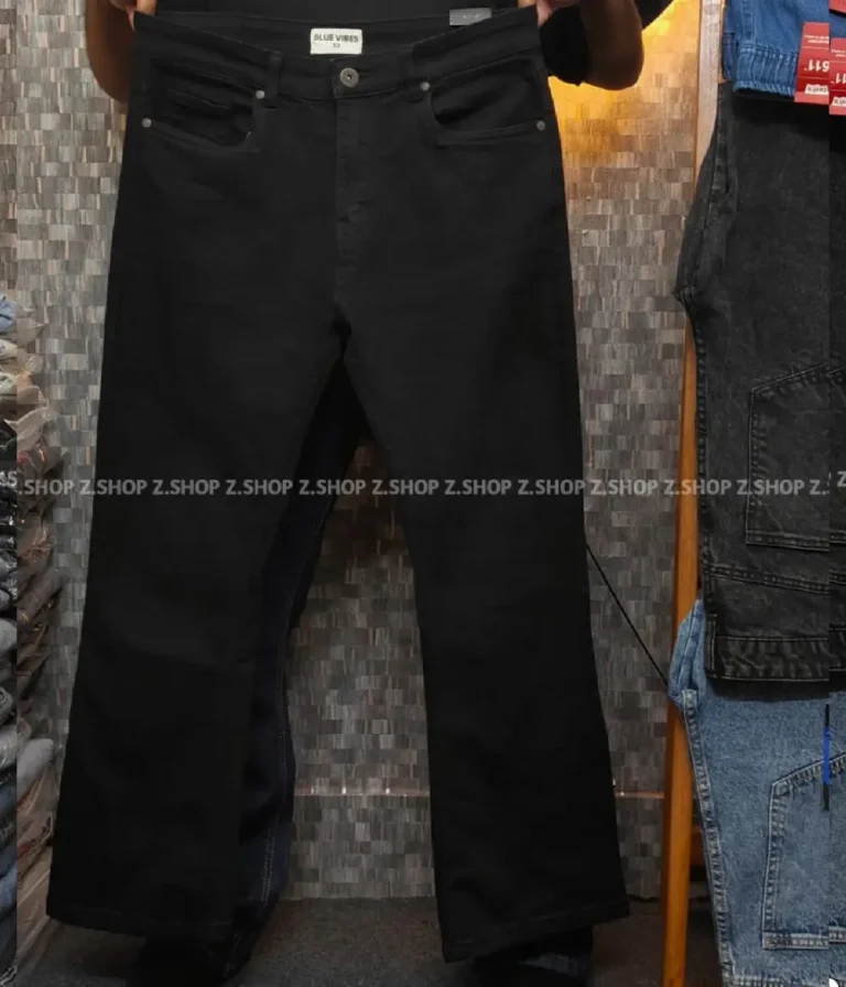 Men’s 4 pocket bootcut jeans pant black