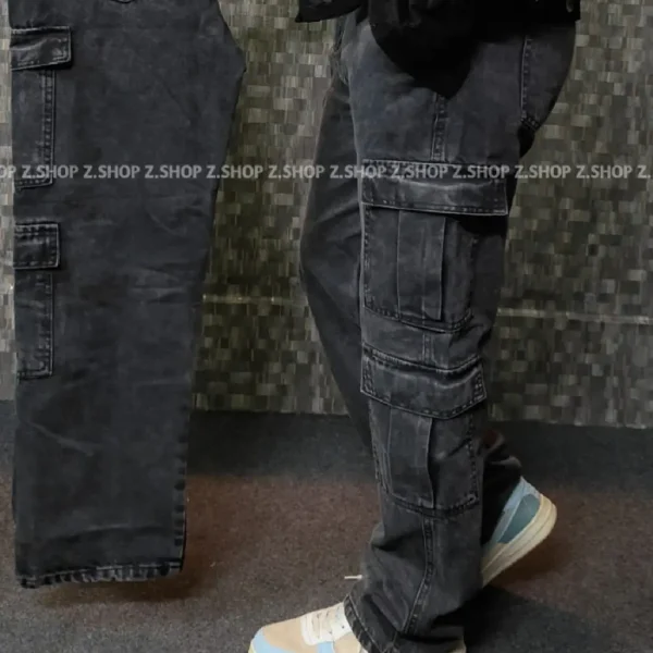 8 pocket deep ash baggy jeans