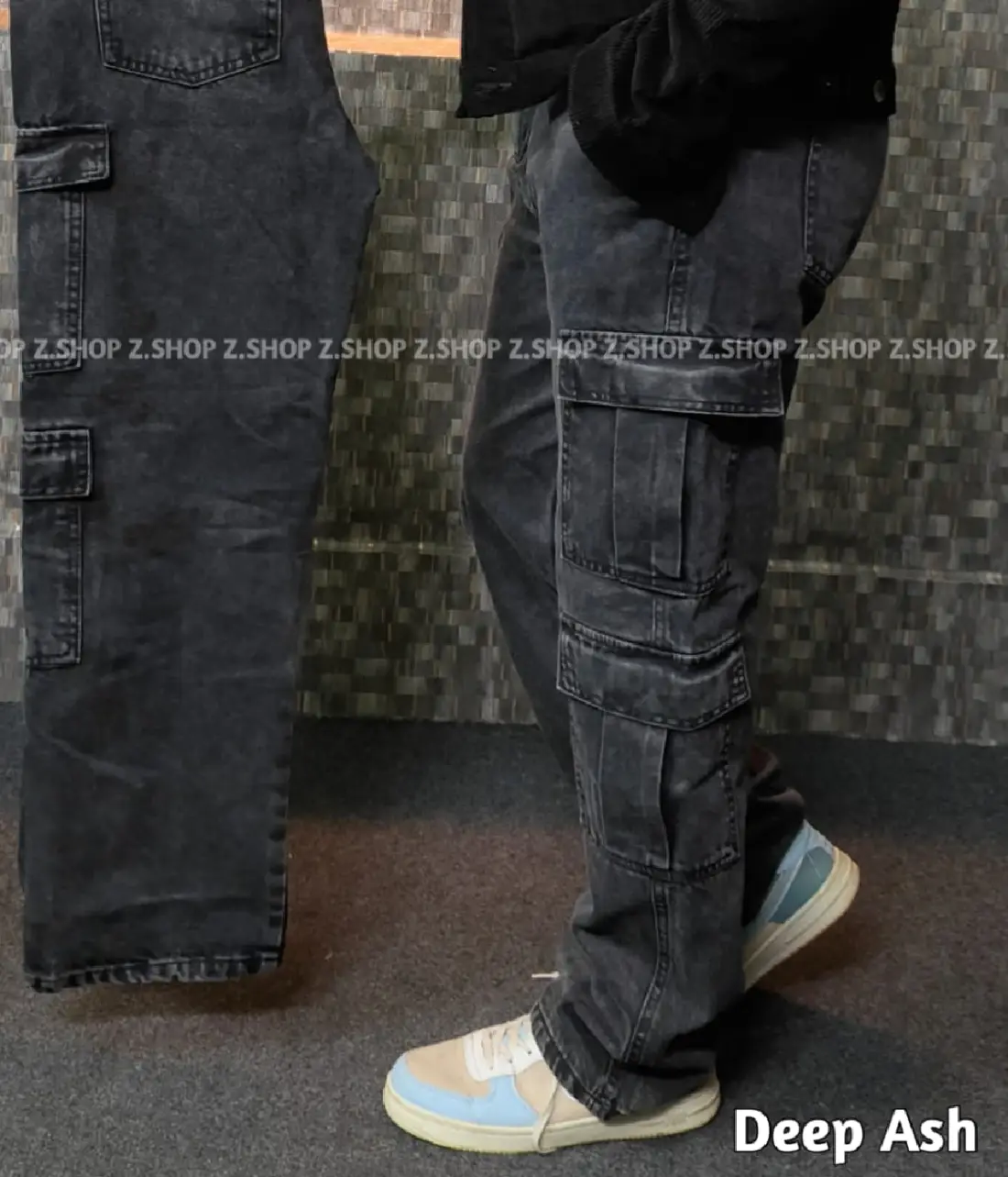 4 (51) 8 pocket deep ash baggy jeans