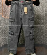8 pocket Light ash baggy jeans