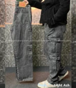 8 pocket Light ash baggy jeans