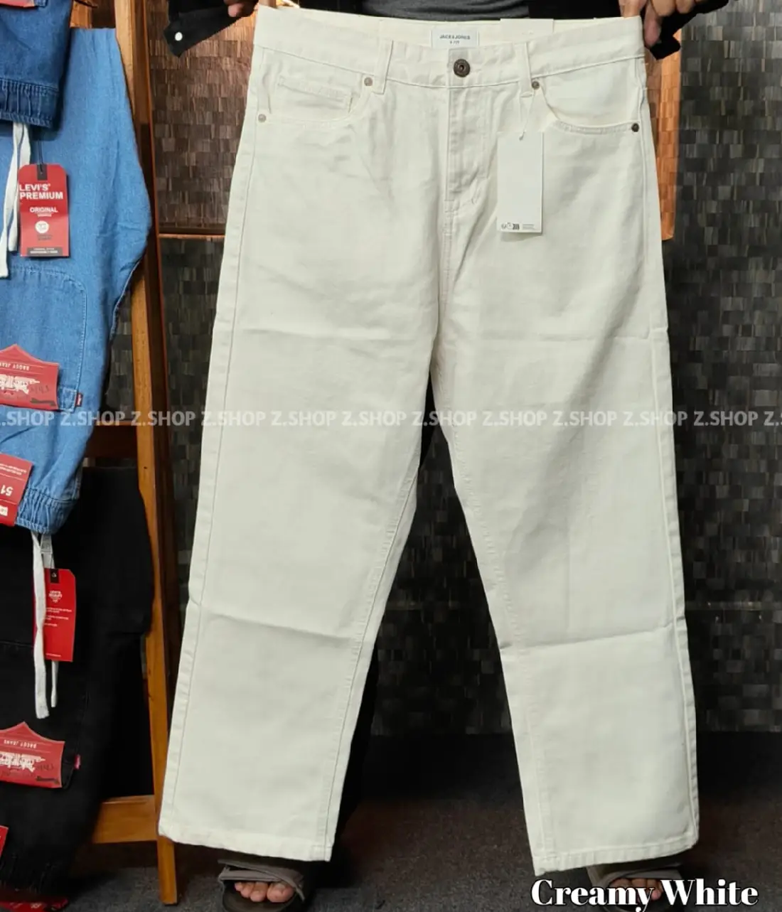 4 (67) white 4 Pocket Denim Baggy Jeans