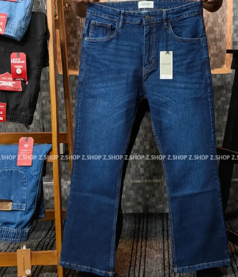 Men’s 4 pocket bootcut jeans pant deep blue