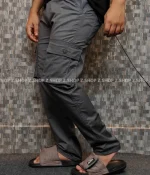 Gray 6 Pocket Gabardine Pant