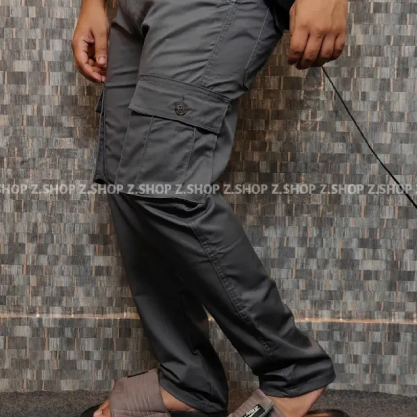 Gray 6 Pocket Gabardine Pant