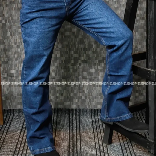 Men’s 4 pocket bootcut jeans pant deep blue