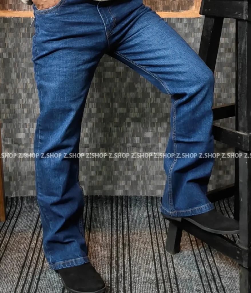 Men’s 4 pocket bootcut jeans pant deep blue
