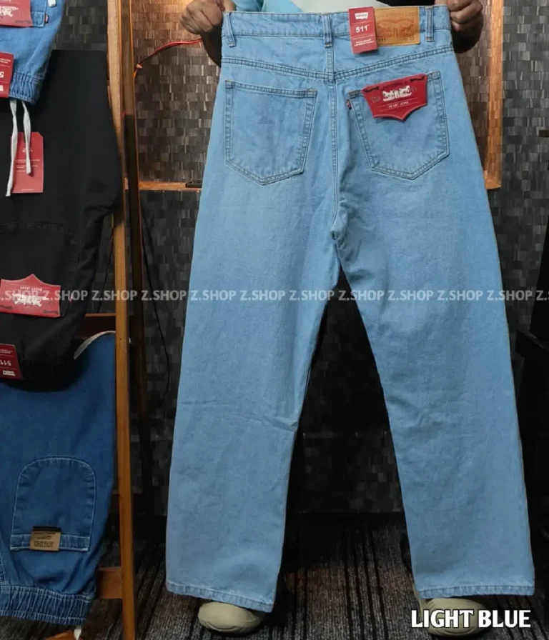 Light Blue 4 Pocket Denim Baggy Jeans Pant