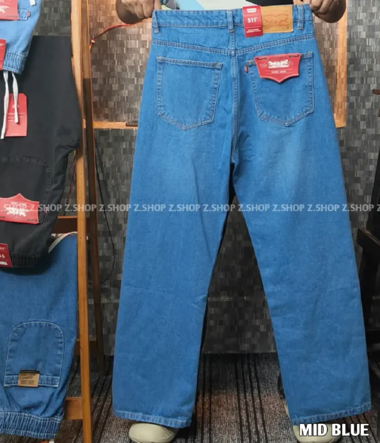 Mid blue 4 Pocket Denim Baggy Jeans