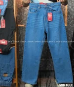 Mid blue 4 Pocket Denim Baggy Jeans