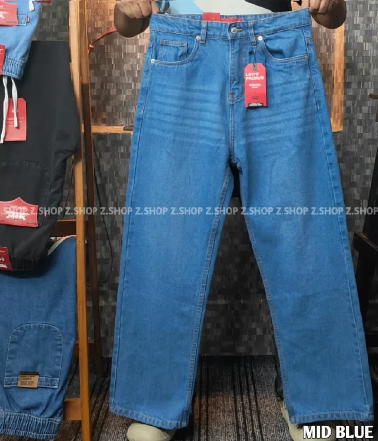 Mid blue 4 Pocket Denim Baggy Jeans