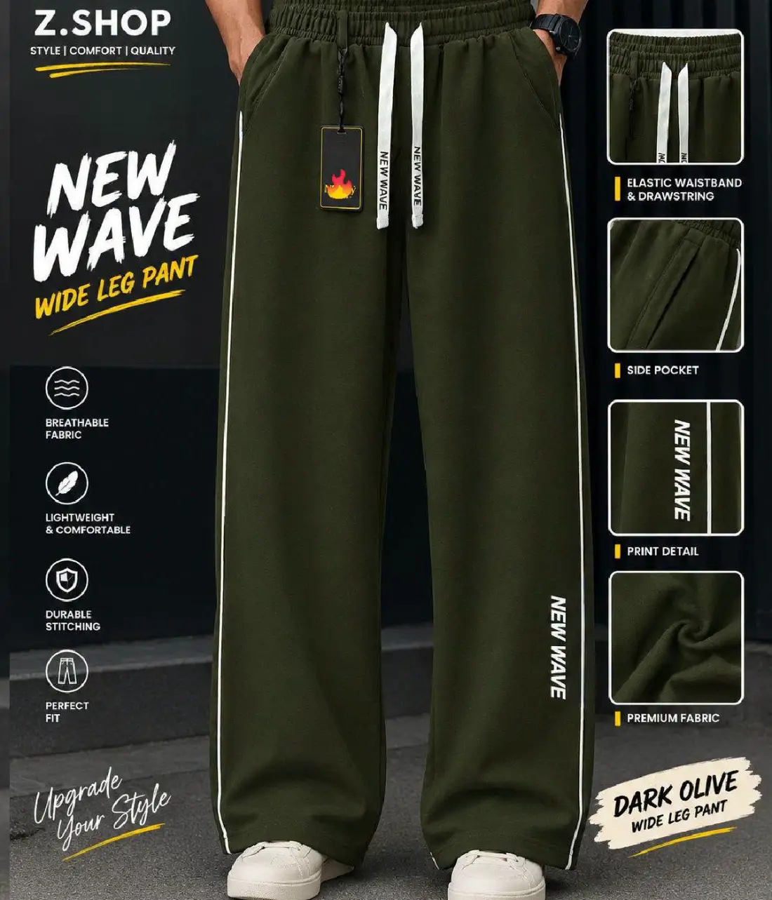 WhatsApp Image 2026-09-23 at 15.25.27 (2) Dobby Trouser Dark Olive - Image 1